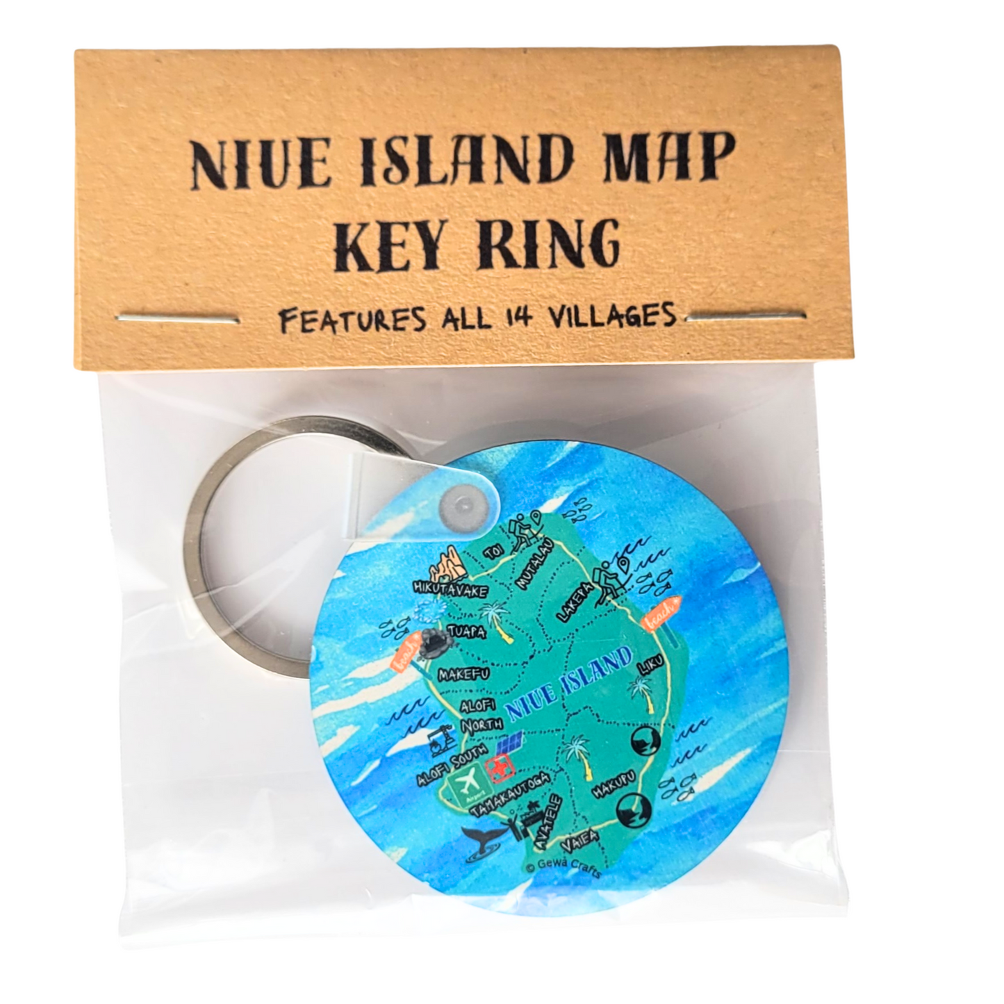 Niue Island Map Keyring