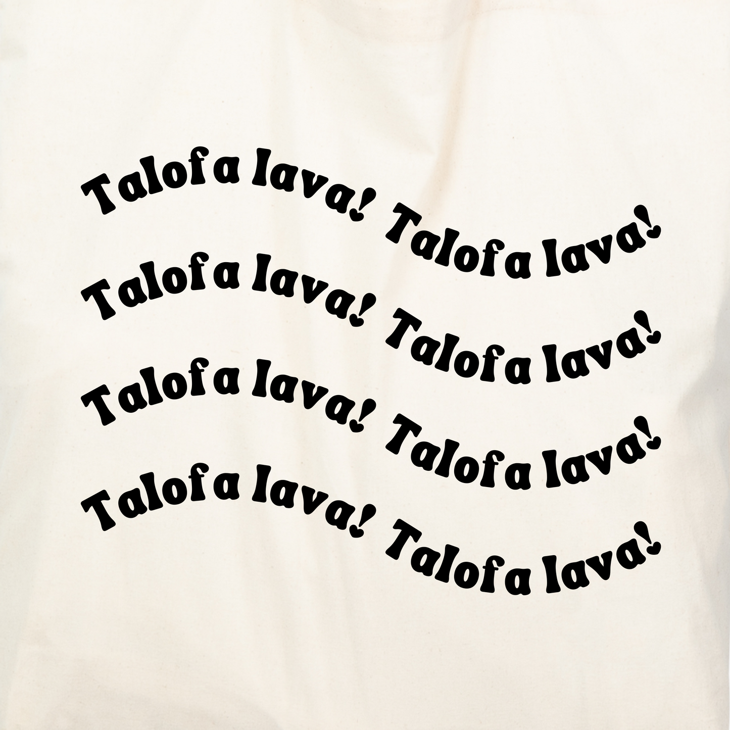 100% Cotton Tote Bag with Vinyl Designs - Talofa lava. 38 cm x 42 cm Cotton Tote Bag.  Machine Washable.