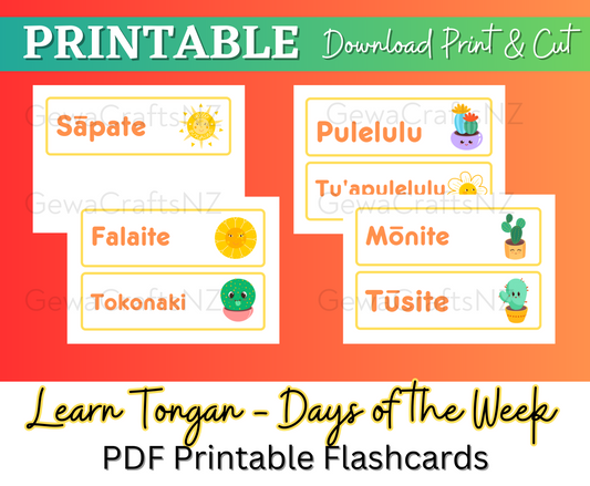 Learn Tongan Days of the Week Flashcards