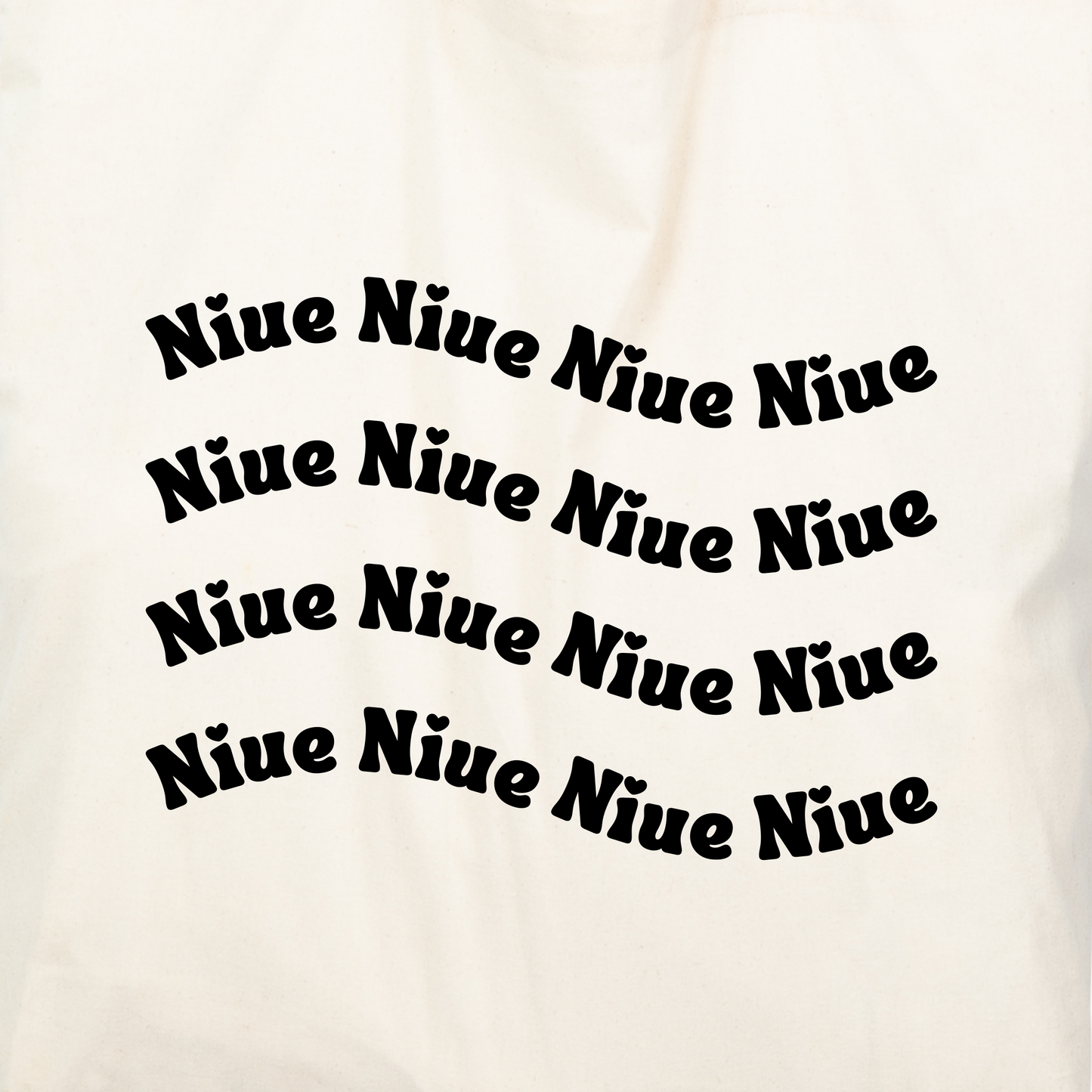 100% Cotton Tote Bag with Vinyl Designs - Niue. 38 cm x 42 cm Cotton Tote Bag.  Machine Washable.