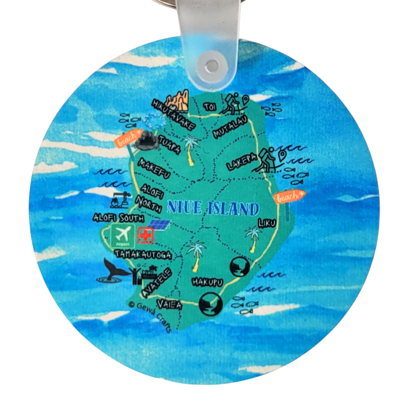 Niue Island Map Keyring