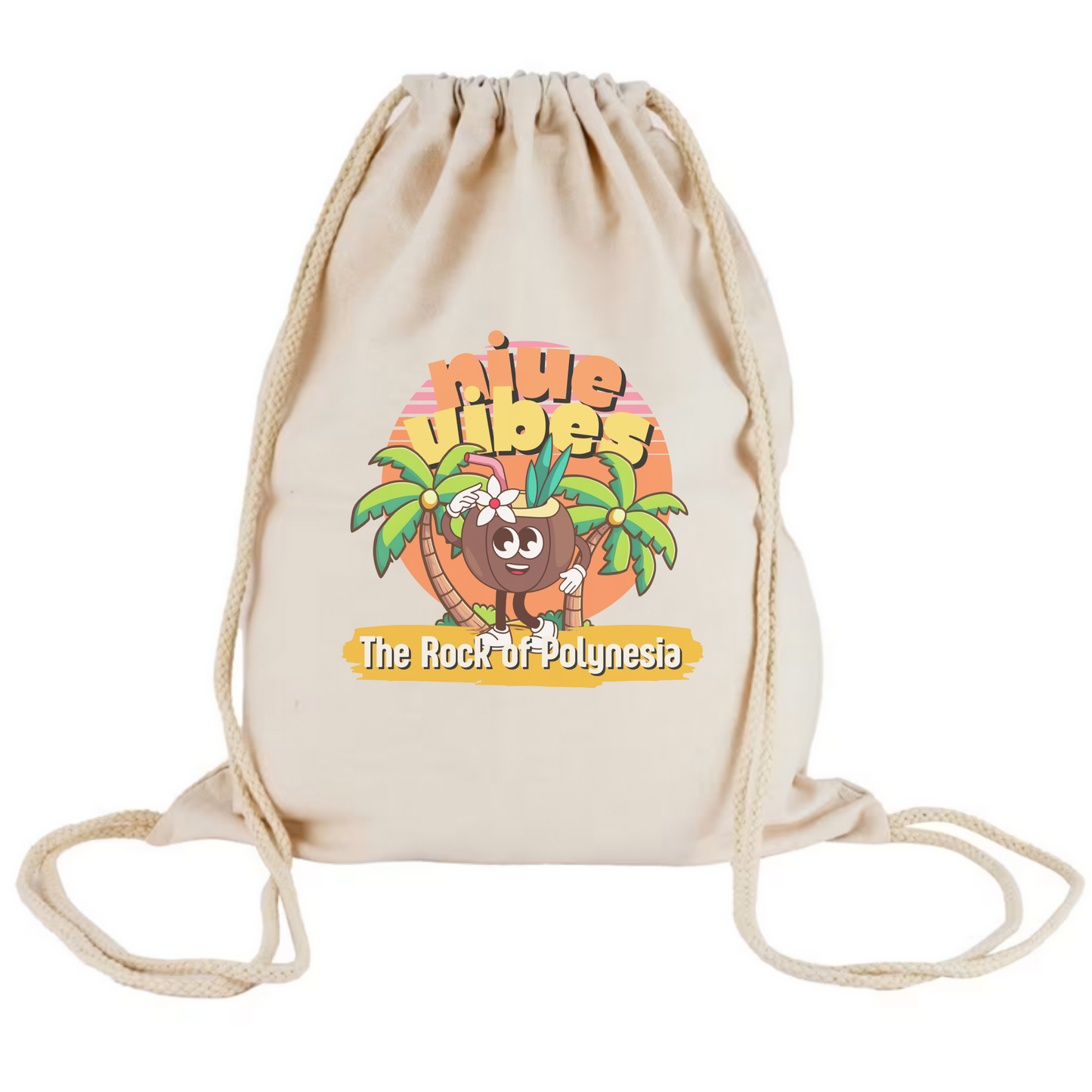 Niue Vibes Drawstring Canvas Bag